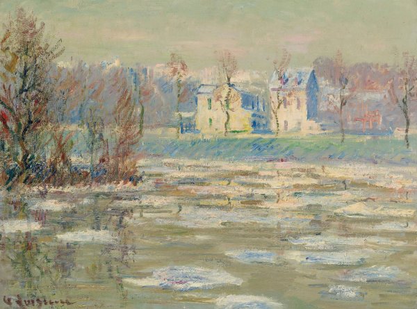 L'oise En Hiver by Gustave Loiseau - Hand-Painted Oil Painting Reproduction