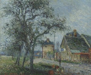 Louvier Road in Winter by Gustave Loiseau Oil Painting