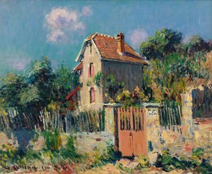 Maison a La Grille Rose, Environs De Pontoise by Gustave Loiseau Oil Painting