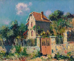 Maison a La Grille Rose, Environs De Pontoise by Gustave Loiseau Oil Painting