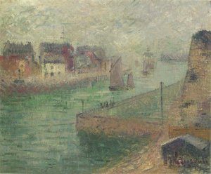 Port at Dieppe in Fog Oil painting by Gustave Loiseau