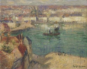 Port at Dieppe Oil painting by Gustave Loiseau
