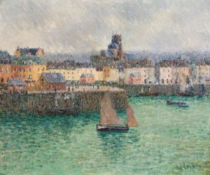 Port of Dieppe by Gustave Loiseau Oil Painting