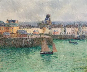 Port of Dieppe by Gustave Loiseau - Oil Painting Reproduction