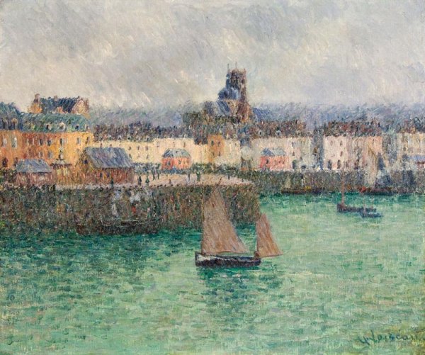 Port of Dieppe by Gustave Loiseau - Hand-Painted Oil Painting Reproduction