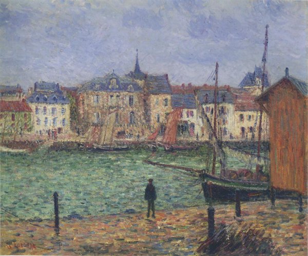 Port Pornic by Gustave Loiseau - Hand-Painted Oil Painting Reproduction