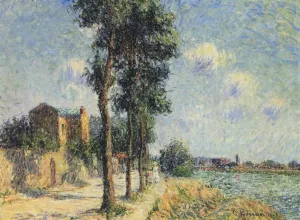 Quay at Pontoise Oil painting by Gustave Loiseau
