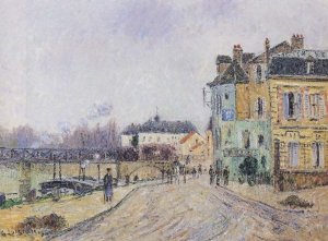 Quay on Oise in Pontoise Oil painting by Gustave Loiseau