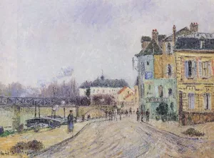 Quay on Oise in Pontoise painting by Gustave Loiseau
