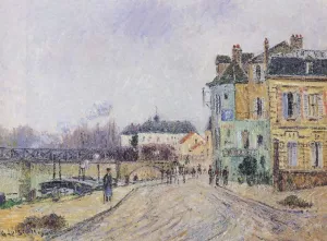 Quay on Oise in Pontoise Oil painting by Gustave Loiseau