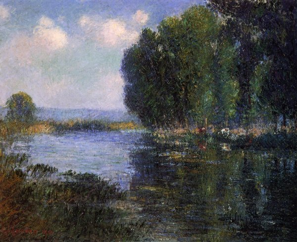 River Bend in Normandy by Gustave Loiseau - Hand-Painted Oil Painting Reproduction