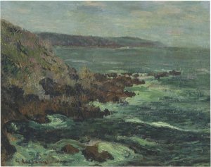Rock Cliffs by the Sea in Britain Oil painting by Gustave Loiseau