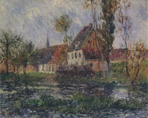 Small Farm by the Eure River by Gustave Loiseau - Oil Painting Reproduction