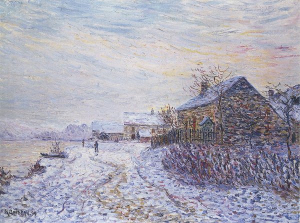 Snow Rifts Near the Seine by Gustave Loiseau - Hand-Painted Oil Painting Reproduction