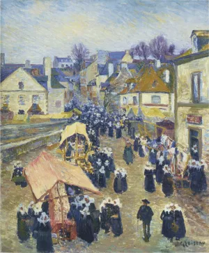 Street at Pont Aven by Gustave Loiseau - Oil Painting Reproduction