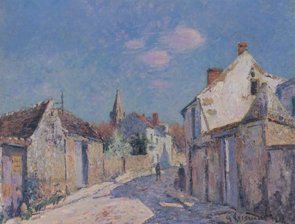 Street in Paris at Ennery by Gustave Loiseau - Hand-Painted Oil Painting Reproduction