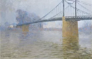 Suspended Bridge at Triel by Gustave Loiseau - Oil Painting Reproduction