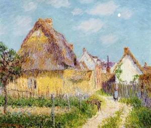 Thatched Cottage, Le Vaudreuil by Gustave Loiseau Oil Painting