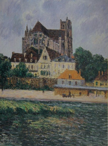 The Auxerre Xathedral by Gustave Loiseau - Hand-Painted Oil Painting Reproduction