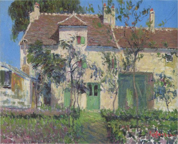 The Garden Behind the House by Gustave Loiseau - Hand-Painted Oil Painting Reproduction