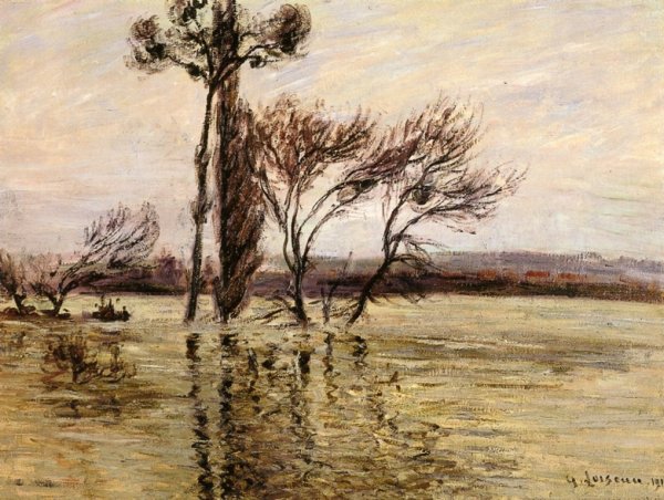 The Pointe de L'Ile Under Water by Gustave Loiseau - Hand-Painted Oil Painting Reproduction
