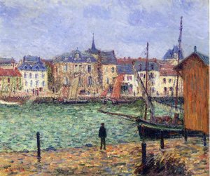 The Port of Pornic, High Tide by Gustave Loiseau Oil Painting