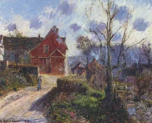 The Red Painted House Oil painting by Gustave Loiseau