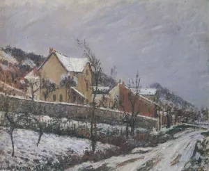 Village in Snow Oil painting by Gustave Loiseau