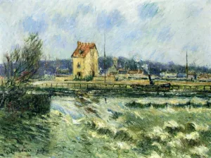 Waterfall at St. Martin, Pontoise Oil painting by Gustave Loiseau