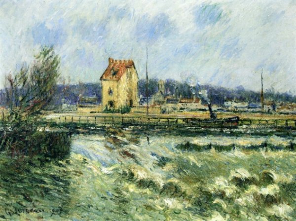 Waterfall at St. Martin, Pontoise by Gustave Loiseau - Hand-Painted Oil Painting Reproduction