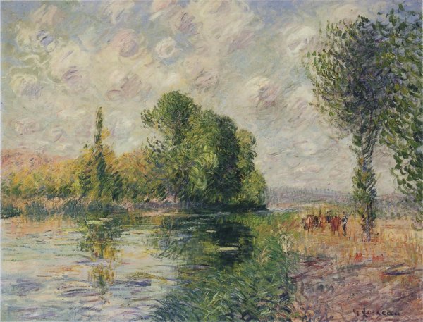 Wood and Fields near St Cyr Vadreuil by Gustave Loiseau - Hand-Painted Oil Painting Reproduction