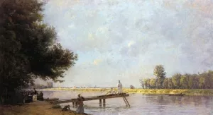 La Grenouilliere by Gustave Maincent Oil Painting