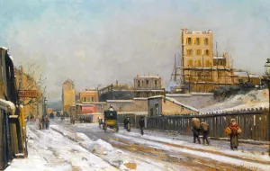 The Outskirts of Paris in the Wintertime by Gustave Mascart - Oil Painting Reproduction