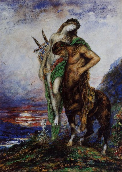 Main Product Photo of A Dead Poet being Carried by a Centaur Painting by Gustave Moreau