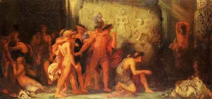 Athenians Given to the Minotaur in the Cretan Labyrinth by Gustave Moreau - Oil Painting Reproduction