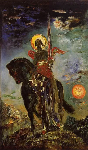 La parque et l'ange de la mort Oil painting by Gustave Moreau