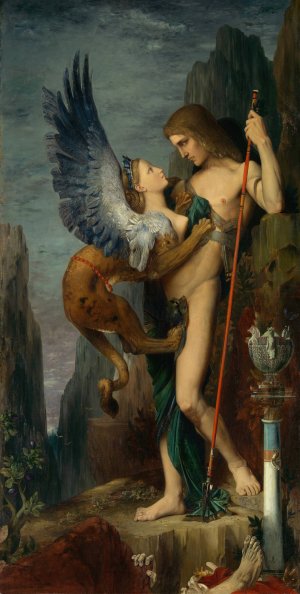 Oedipus and The Sphinx by Gustave Moreau Oil Painting
