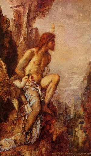 Prometheus in Chains Oil painting by Gustave Moreau