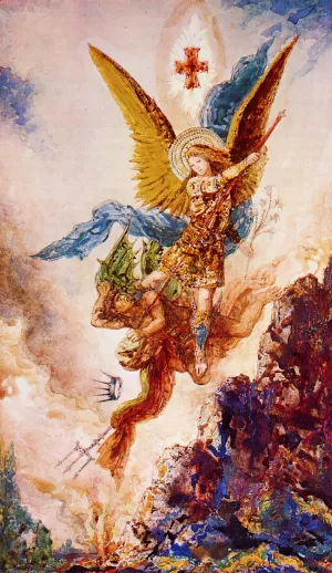 Saint Michael Vanquishing Satan by Gustave Moreau Oil Painting