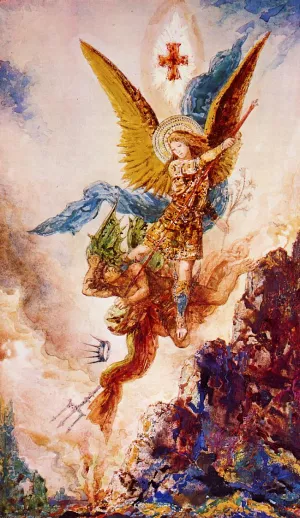 Saint Michael Vanquishing Satan by Gustave Moreau - Oil Painting Reproduction