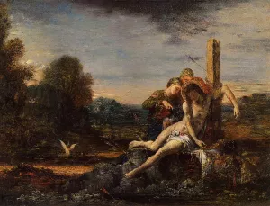 Saint Sebastian being Tended by Saintly Women Oil painting by Gustave Moreau