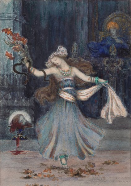 Salome Dancing Before the Head of St. John the Baptist  by Gustave Moreau - Hand-Painted Oil Painting Reproduction