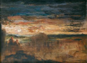Shepherds Viewing Passing Soldiers Oil painting by Gustave Moreau