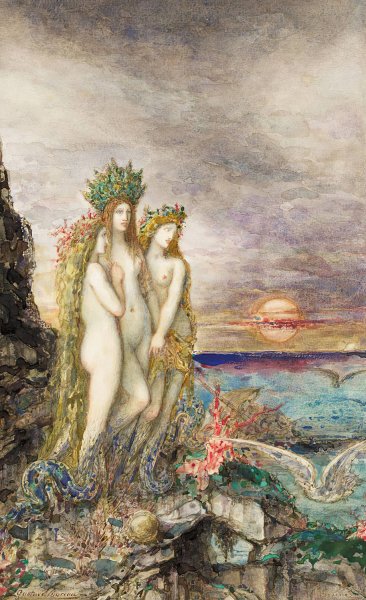 The Sirens  by Gustave Moreau - Hand-Painted Oil Painting Reproduction