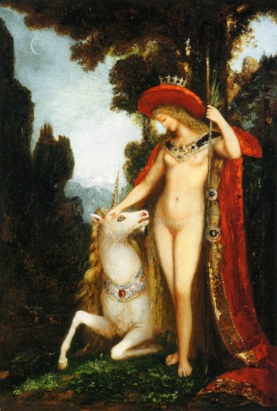 The Unicorne by Gustave Moreau - Hand-Painted Oil Painting Reproduction