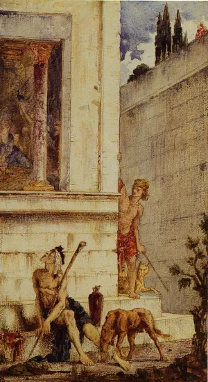 The Wicked Rich and the Poor Lazarus by Gustave Moreau Oil Painting
