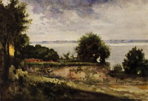 View of the Garden of Madame Aupick, Mother of Baudelaire Oil painting by Gustave Moreau