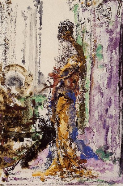 Main Product Photo of Woman and Panther also known as Salome and the Panther Painting by Gustave Moreau