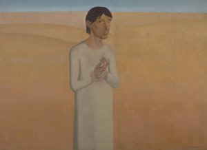 Christ in the desert by Gustave Van De Woestijne Oil Painting