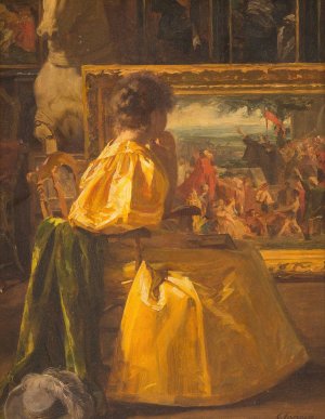 Visiting The Atelier by Gustave Vanaise Oil Painting